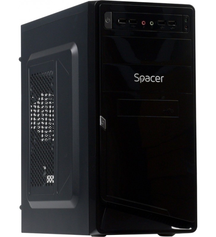 Carcasa spacer  mini-tower matx, sursa 450w, moon, front usb2.0+audio, black, "spc-moon"