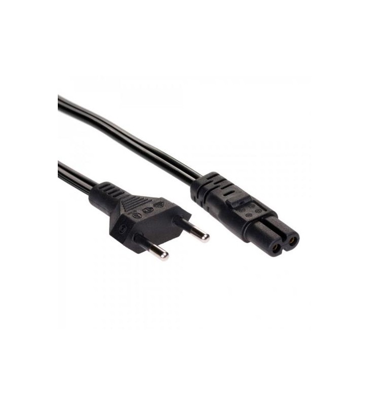 Cablu de alimentare akyga power ak-rd-04a, iec c7 - cee 7/16, 0.5m, black