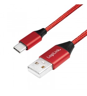 Logilink cu0148 logilink - usb 2.0 cable usb-a male to usb-c male, red, 1m