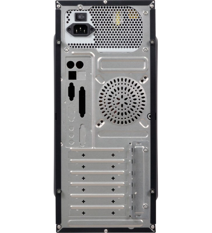 CARCASA SPACER Middle-Tower ATX, sursa 500W, New Mercury, (ventilator 12cm), HD audio, Front USB2.0+Audio, Black, "SPC-NEW MERC