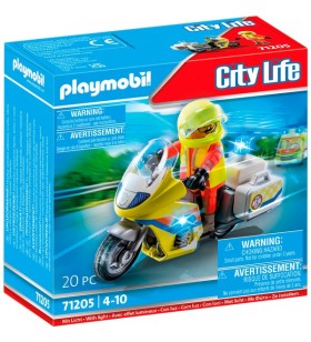 Playmobil 71205 motocicletă pentru medic de urgență cu lumină intermitentă jucărie de construcție