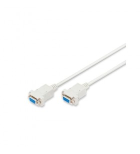 Cablu digitus ak-610100-018-e, dsub9 - dsub9, 1.8m, white
