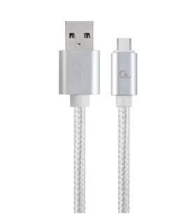 Gembird ccb-musb2b-amcm-6-s gembird usb 2.0 cable to type-c, cotton braided, metal connectors, 1.8m, silver