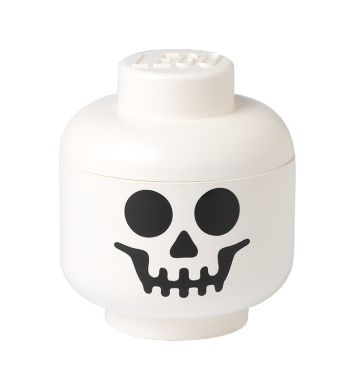 Room copenhaga lego storage head "skeleton", mic, cutie de depozitare (alb negru)