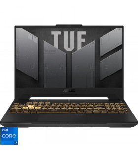 Laptop asus gaming 15.6'' tuf f15 fx507zc, fhd 144hz, procesor intel® core™ i7-12700h (24m cache, up to 4.70 ghz), 16gb ddr5, 512gb ssd, geforce rtx 3050 4gb, no os, jaeger gray