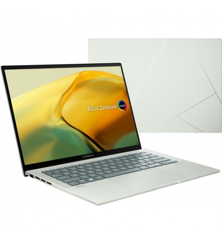 Laptop ultraportabil asus zenbook ux3402za-kp540w cu procesor intel core i5-1240p pana la 4.4 ghz, 14" wqxga, 16gb, 1tb ssd, intel iris xe graphics, windows 11 home, aqua celadon