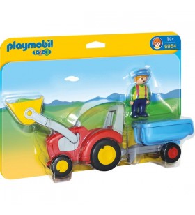 Playmobil 6964 1.2.3 jucărie de construcție tractor cu remorcă
