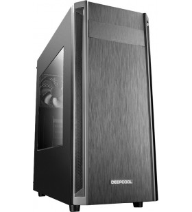 Carcasa deepcool middle-tower  atx, 1 120mm fan (inclus), side window, front audio &amp 1x usb 3.0,  2x usb 2.0, black "d-shiel