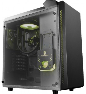 Carcasa deepcool middle-tower atx, cooler pe lichid cu radiator 120mm rgb pre-instalat &amp rgb controller, 1 120mm fan (inclus)