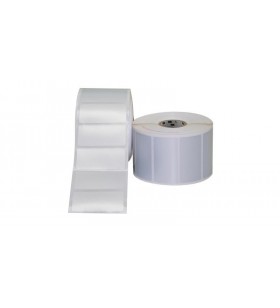 Label, polyester, 76.2x76.2mm thermal transfer, 8000t silver chekerboard, permanent tamper-evident acrylic adhesive, 76.2mm cor