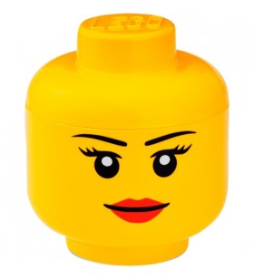 Room copenhaga lego iconic storage head, cutie de depozitare (galben, marimea s, femeie)