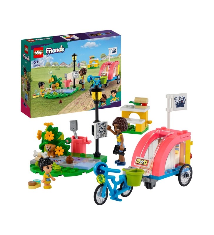 Lego 41738 friends jucărie de construcție cu bicicleta de salvare a câinilor