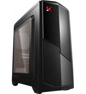 Carcasa spire middle-tower  matx, gaming, x2 "nextyde", front usb &amp audio, suport 5x 120mm fan, side window, black "x2-602