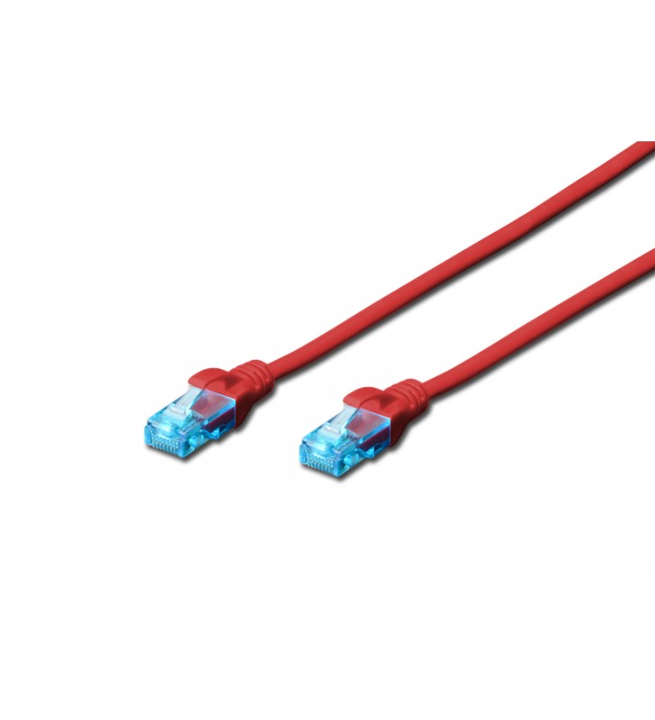 Cat5eu-utp pat.cable 0.5 m red/cu pvc awg 26/7