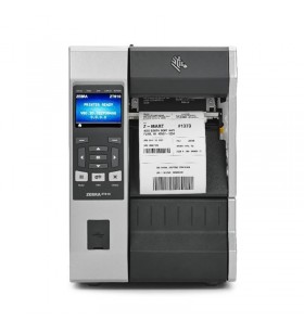 Tt printer zt610 4", 203 dpi, euro and uk cord, serial, usb, gigabit ethernet, bluetooth 4.0, usb host, cutter, color, zpl