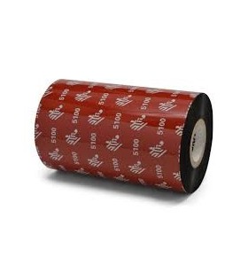 Resin ribbon, 110mmx450m (4.33inx1476ft), 5100 premium, 25mm (1in) core, 6/box