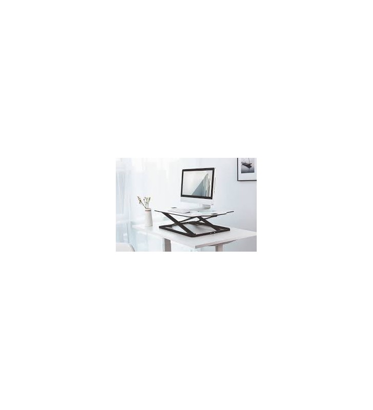 Ergonomic sit-stand laptop workstation worktop 79x54cm, max. load 10kg, max. height 40cm
