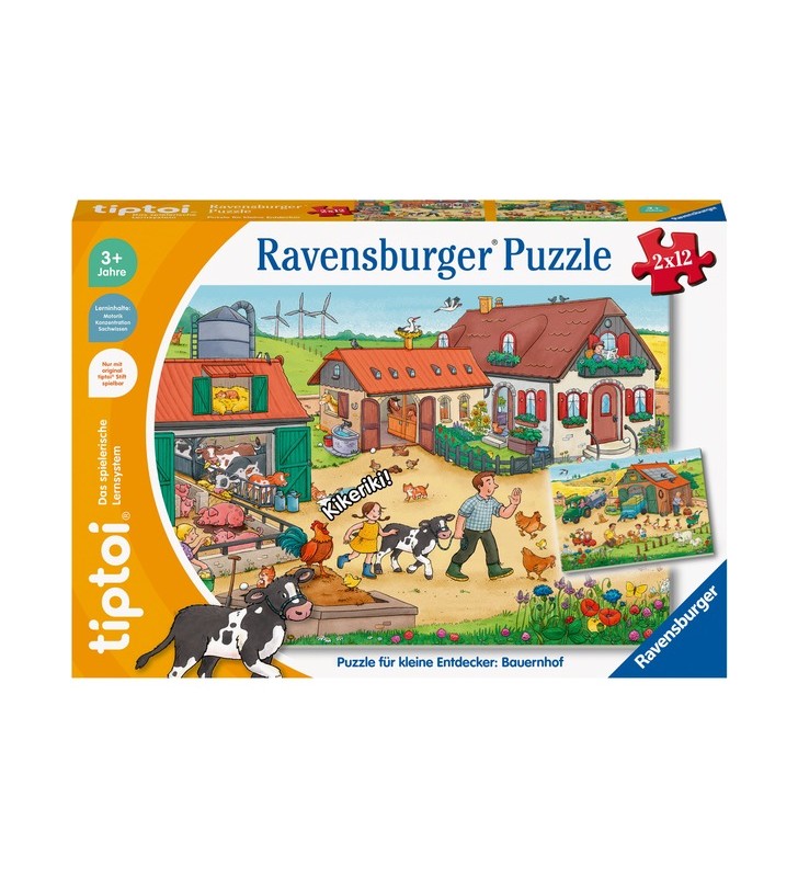 Puzzle tiptoi ravensburger pentru micii exploratori: ferma