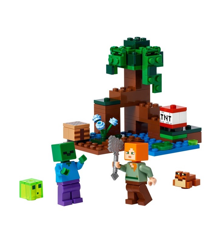 Jucărie de construcție lego 21240 minecraft the swamp adventure
