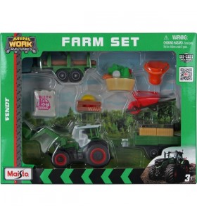 Maisto mini work machines set de joacă fendt farm, model de vehicul
