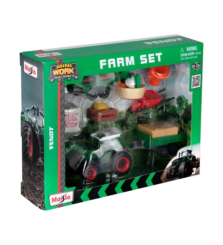 Maisto mini work machines set de joacă fendt farm, model de vehicul