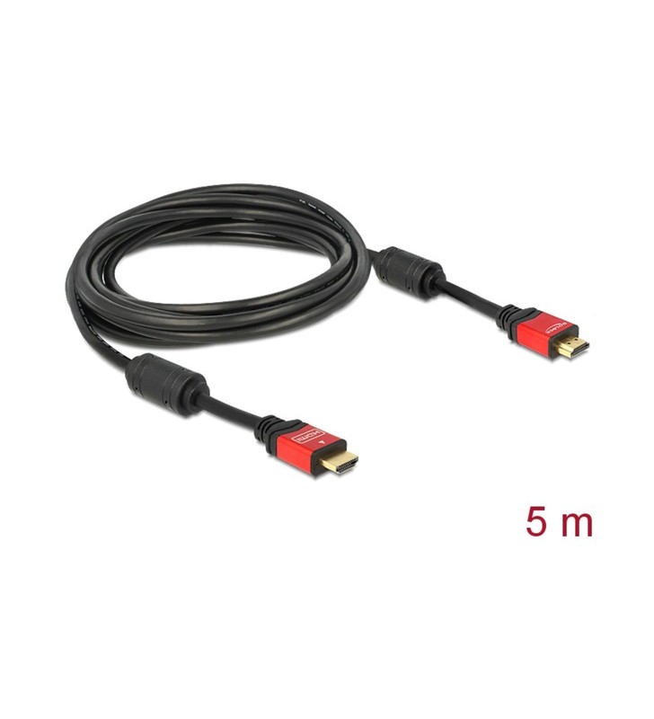 Cablu de mare viteză delock hdmi a (mascul) - hdmi a (mascul) (negru, 5 metri)