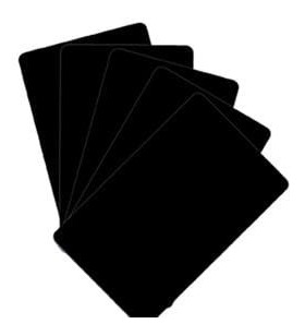 800050-157 zebra food-safe labelling cards - blank, pvc, 30mil, black glossy(500 box)