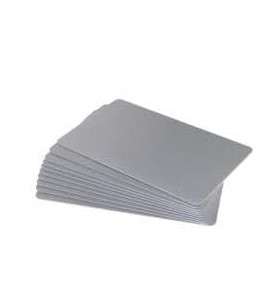 Zebra color pvc card - silver metallic, 30 mil (500 cards)