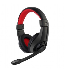 Gaming headset with volume control, black/red "ghs-01"