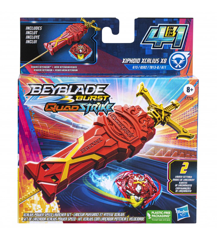 Beyblade xcalius power speed launcher pack titirez lupte