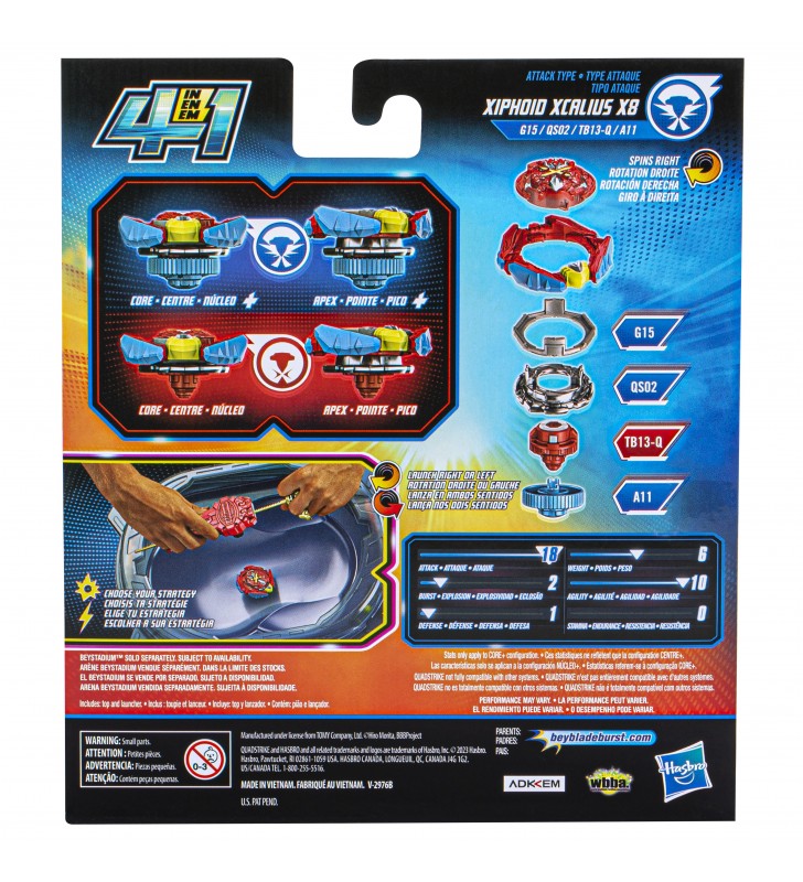 Beyblade xcalius power speed launcher pack titirez lupte