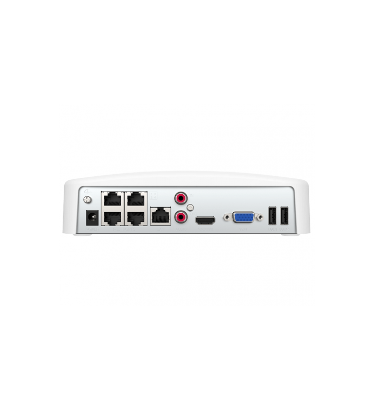 N6p-4h poe hd network video recorder supports 4 poe ports, 4 channels 8mp camera input, 4k uhd rec.