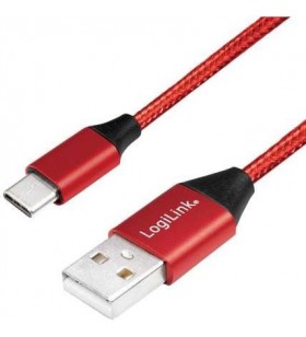 Logilink cu0147 logilink - usb 2.0 cable usb-a male to usb-c male, red, 0.3m
