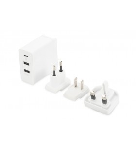 Ednet usb travel charger usb c/1x usb-c 2x usb-a 3x plugs