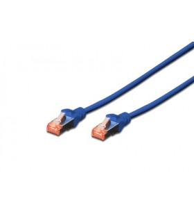 Cat 6 s-ftp patch cord, cu, lszh awg 27/7, length 0.25 m, color blue 10pack