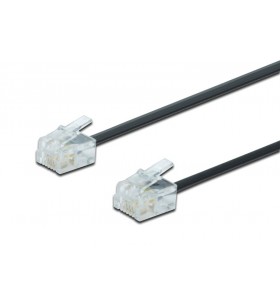 Uae connection cable, rj11 m/m, 3.0m, cu, 4x7x0,12mm, flat cable, bl