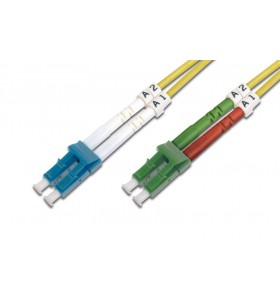 Fiber optic patch cord, duplex, lc (apc) to lc (pc) sm os2 09/125 µ, 2 m