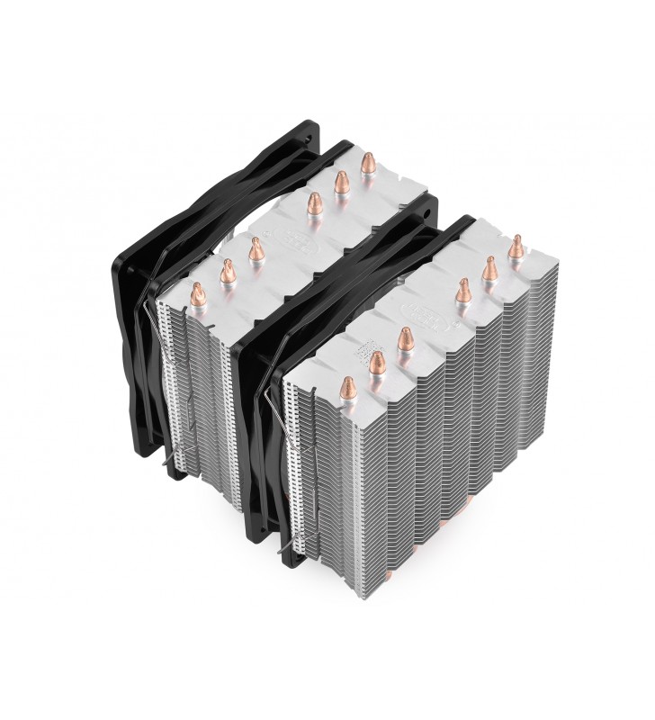 Cooler deepcool cpu universal, soc. lga20xx/1366/115x/775 &amp fmx/amx, al+cu, 6x heatpipe, 2x rgb sync fans 120x25mm, 200w "ne
