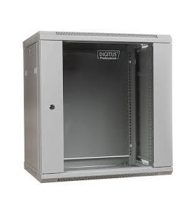 Digitus dn-wu19 12u/450 digitus wall mount cabinet 19 12u 635/600/450mm, glass door, grey, unmounted