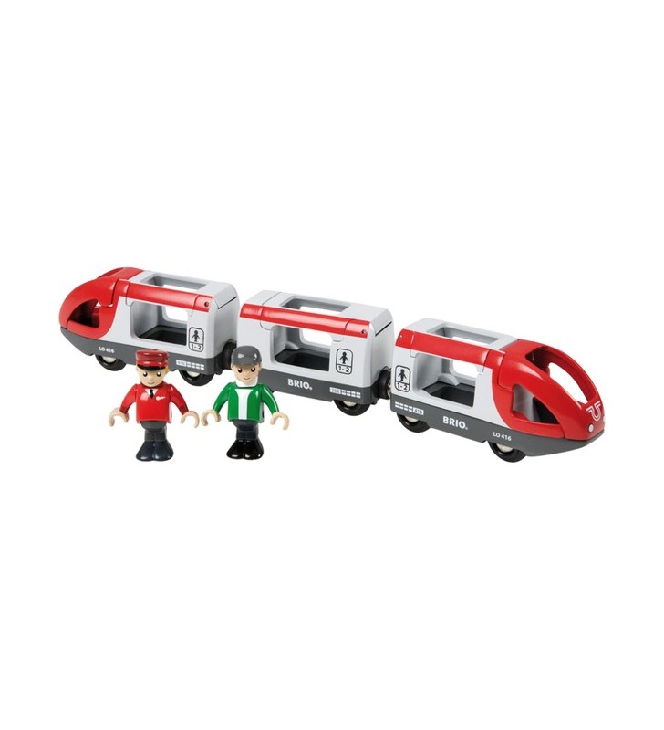Vehicul de jucărie cu trenul roșu de pasageri brio world (rosu alb)