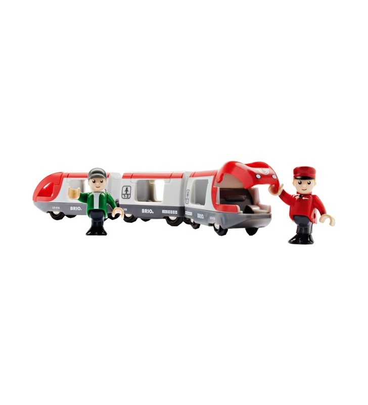 Vehicul de jucărie cu trenul roșu de pasageri brio world (rosu alb)