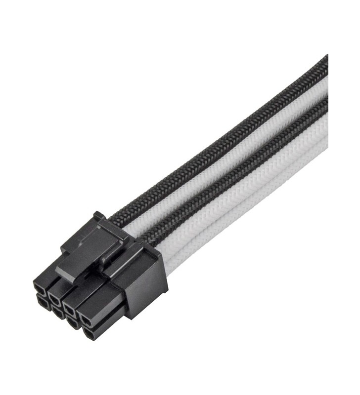 Cablu prelungitor silverstone pcie sst-pp07e-pcibw (negru/alb, 30 cm)