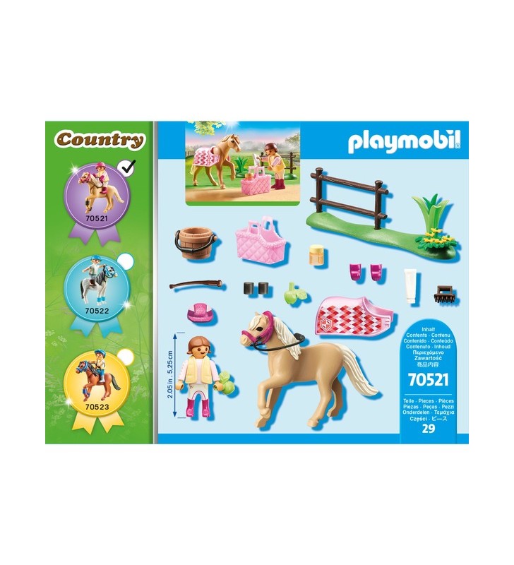 Playmobil 70521 poni de colecție de țară „poney de călărit german”, jucărie de construcție