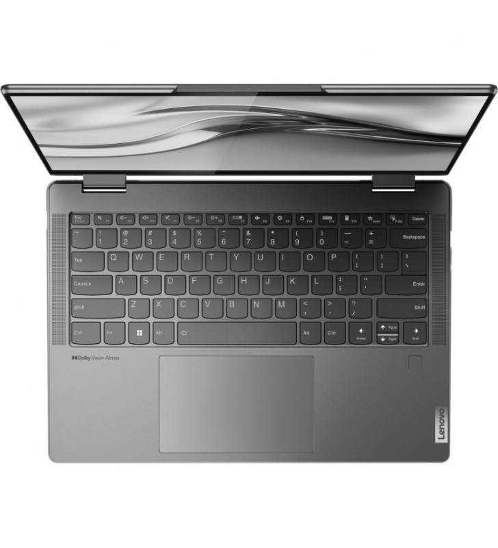 Ultrabook lenovo 14'' yoga 7 14ial7, 2.8k oled touch 90hz, procesor intel® core™ i5-1240p (12m cache, up to 4.40 ghz), 16gb ddr5, 512gb ssd, intel iris xe, win 11 home, storm grey, 3yr onsite premium care