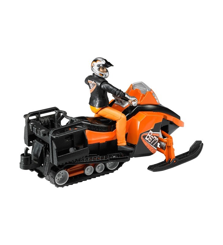 Snowmobil bruder cu șofer și echipament, model de vehicul (portocaliu/negru)