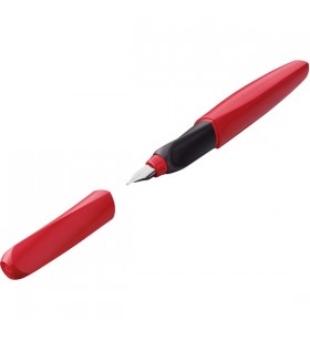 Stilou pelikan twist fiery red, stilou (roșu, cutie cu 1 stilou cu cartus de cerneală, lățime penita m)