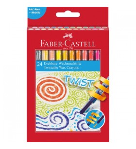 Creioane colorate cu ceară faber-castell, set de 24