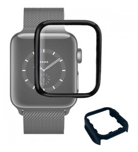 Nevox nevoglass 3d cu easy app, folie protectoare (transparent/negru, apple watch (44 mm))
