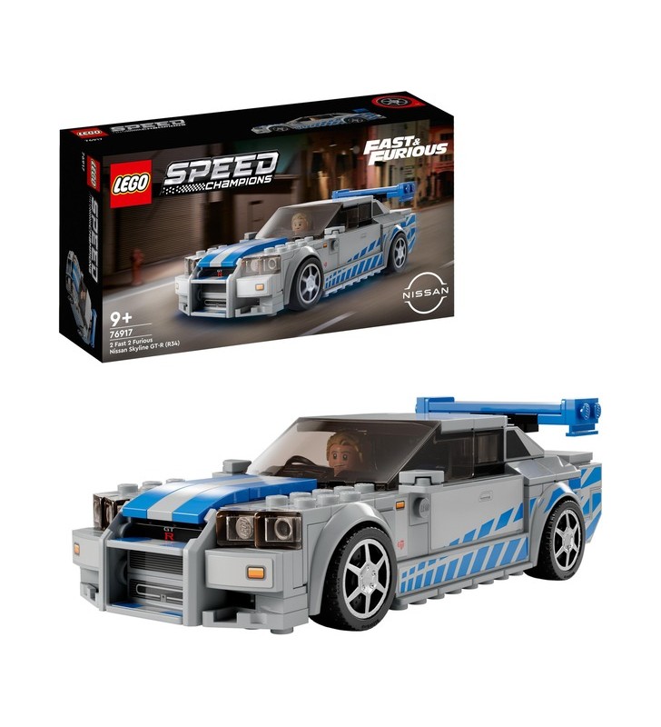 Lego 76917 speed ​​​​champions: 2 fast 2 furious - jucărie de construcție nissan skyline gt-r
