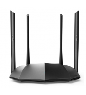 Tenda | AC8 | Router wireless | 802.11a.c | AC 1200 Dual Band | Porturi 1 WAN, 3 LAN Gigabit| Antene 4 externe 6 dbi | CPU Dual Core 1 GHz | Gaming & streaming | Negru
